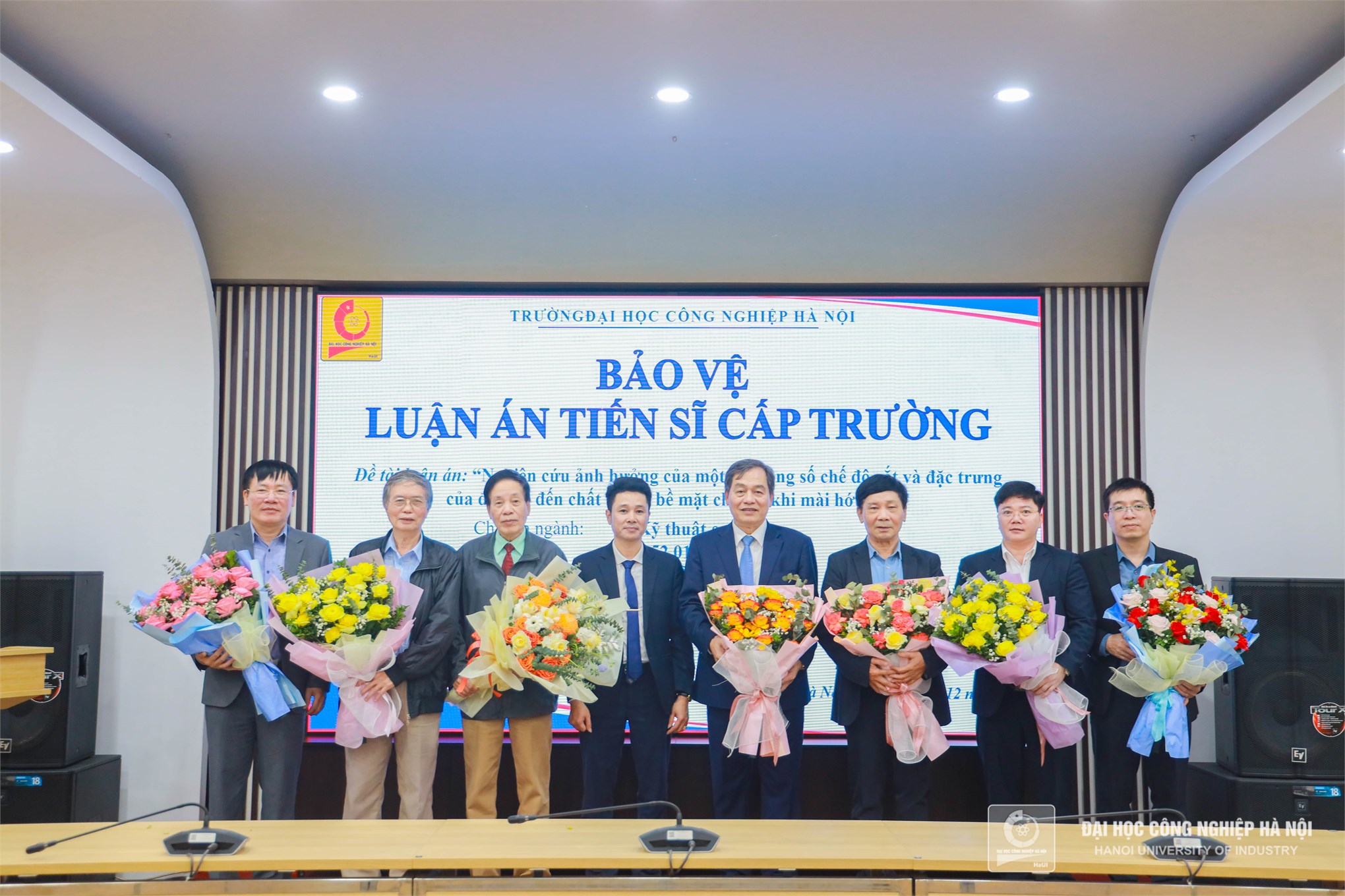 Trường Đại học Công nghiệp Hà Nội tổ chức bảo vệ luận án tiến sĩ cấp trường cho NCS Nguyễn Huy Kiên, chuyên ngành Kỹ thuật cơ khí.
