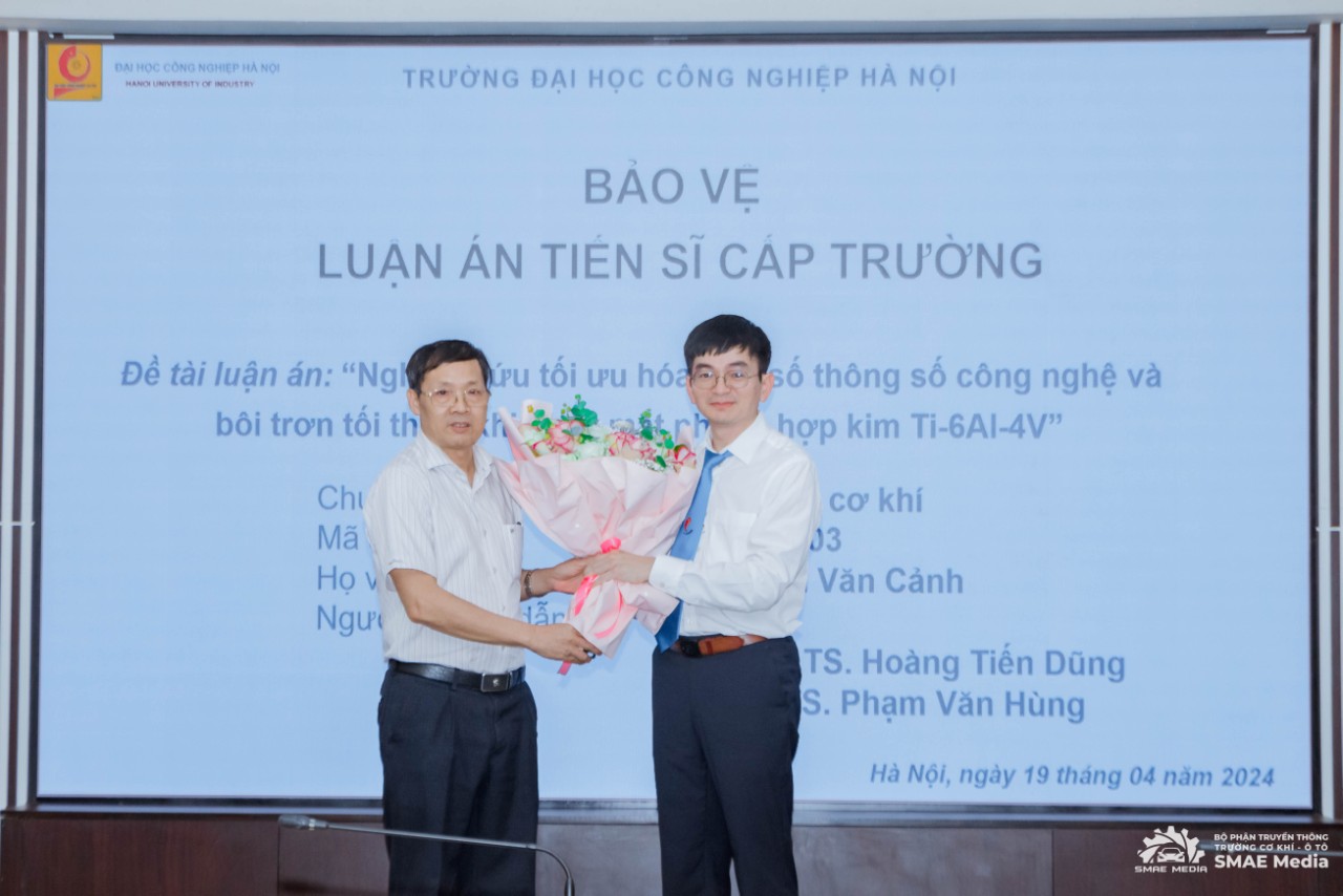Chúc mừng NCS Nguyễn Văn Cảnh bảo vệ thành công luận án tiến sĩ cấp trường chuyên ngành Kỹ thuật cơ khí.