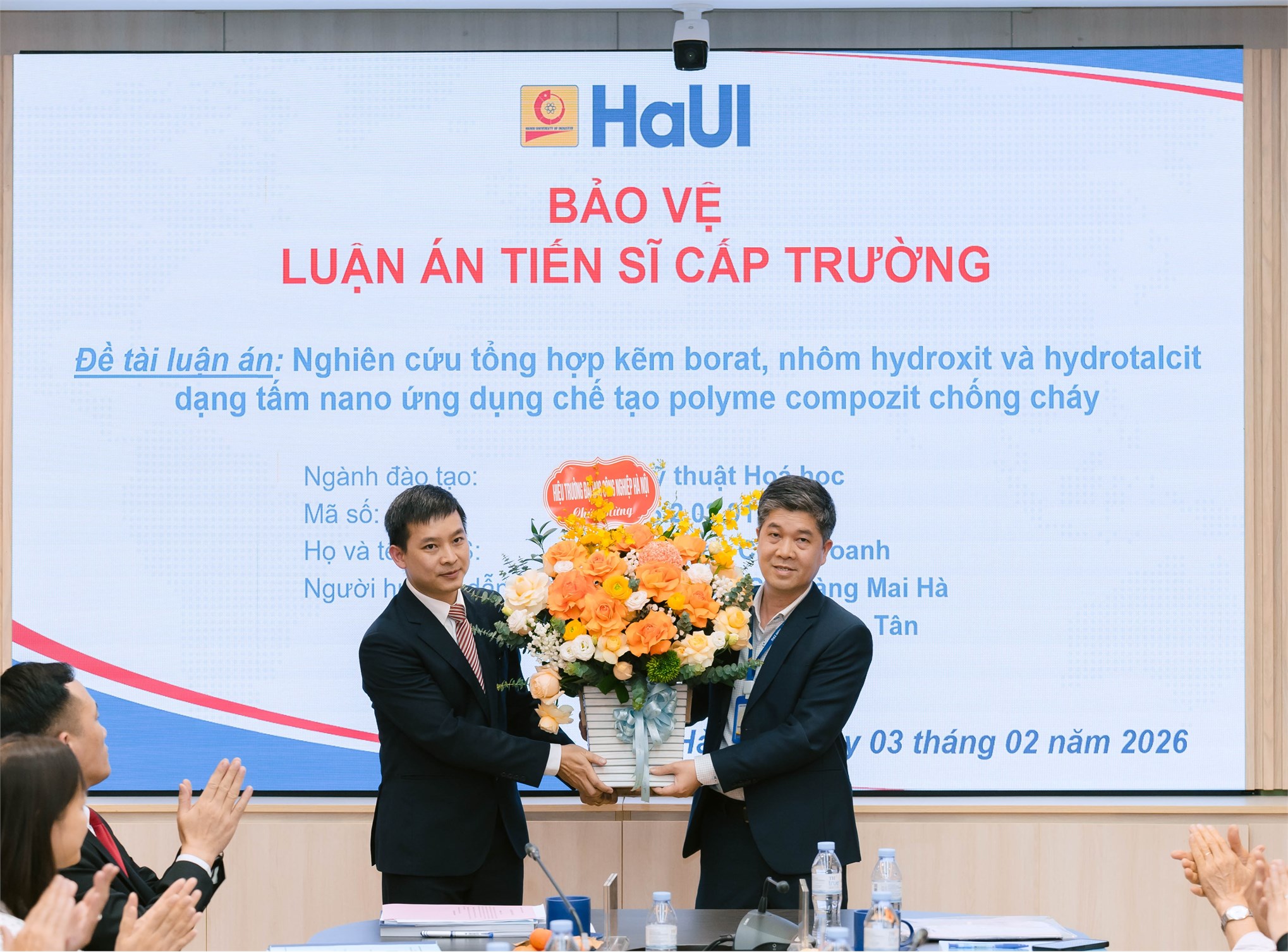 Chúc mừng NCS Trương Công Doanh bảo vệ thành công luận án tiến sĩ cấp Trường, Ngành Kỹ thuật hóa học