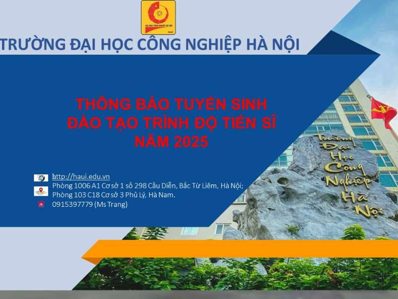 Thông báo tuyển sinh đào tạo trình độ Tiến sĩ năm 2025