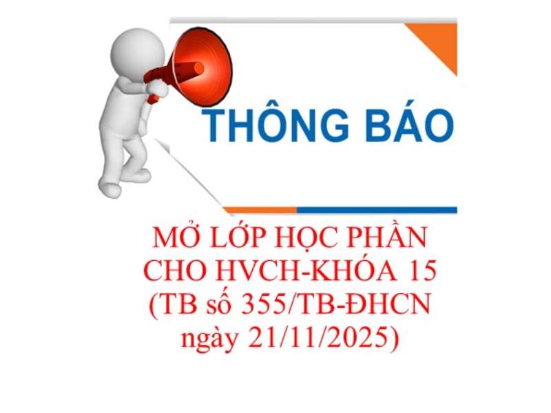 Thông báo mở các lớp học phần cho học viên cao học khóa 15